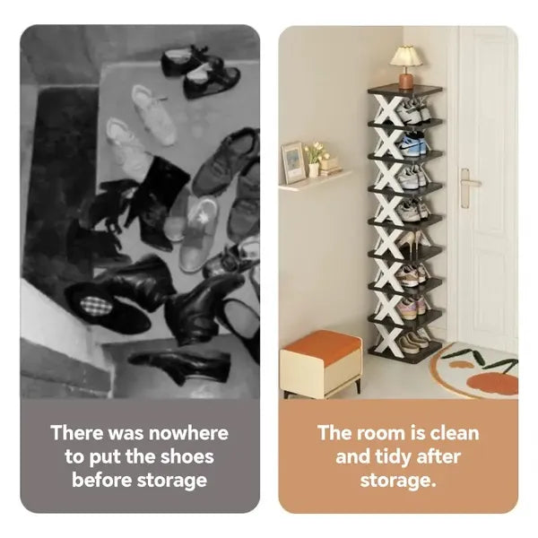 9/2-level Shoe Rack, Can Hold 9 Pairs Of Shoes, A Space-saving Vertical Shoe Rack - view 5