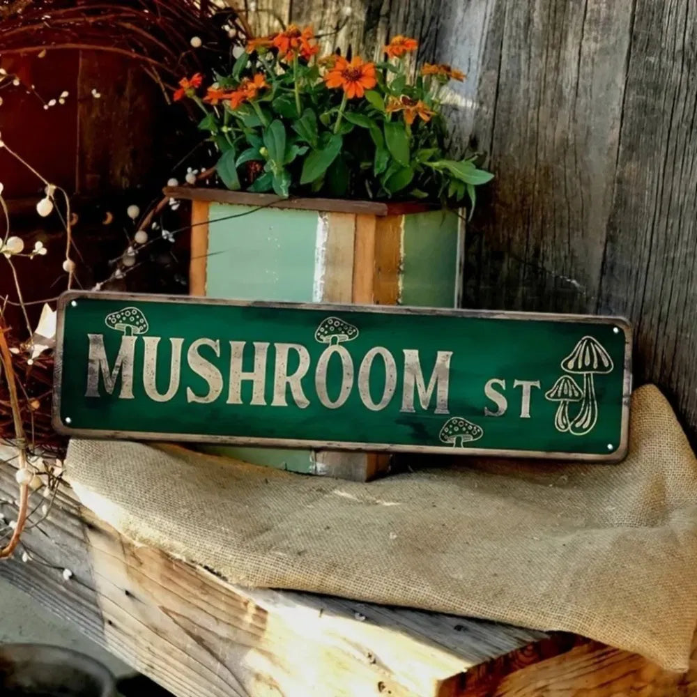 Cute Mushroom Road Signs Plaque Personalized Room Decor - view 6