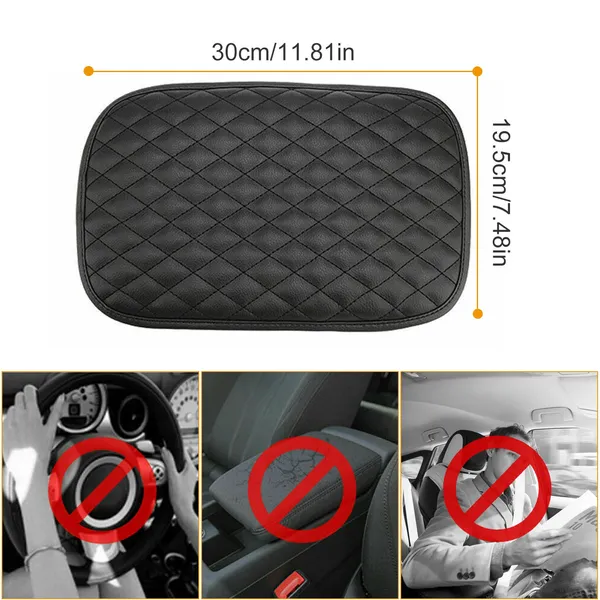 Car Armrest Pad Cover PU Leather Auto Center Console Seat Box Cover Protector Car Accessories Armrest Cushion Pad - view 5