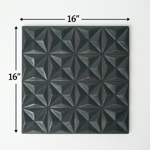 Black Square Shape Handcrafted MDF Wall Decor Elegant Home Accent - view 6