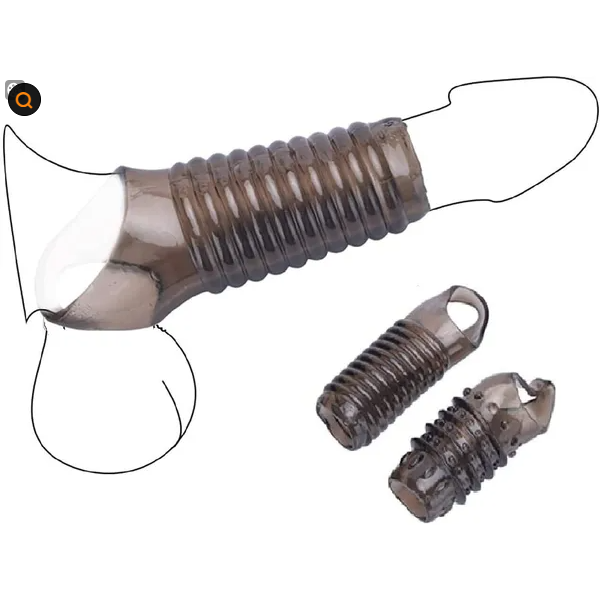 2PCS Reusable Cock Ring Glans Enlarger Delayed Ejaculation Sleeve Extender - view 5