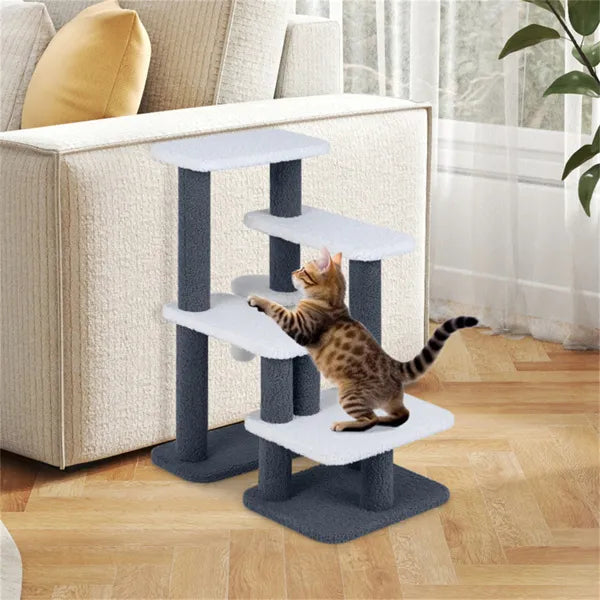 2-in-1 Cat Stairs & Tree With Sisal Scratching Post, 4 Levels Pet Steps For Elderly Cats & Short-Legged Dogs - view 5