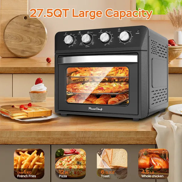 27.5QT 6-in-1 Air Fryer Toaster Oven Dropdown-Door 6-Slice Countertop Convection Oven For Air Frying, Baking, Roasting - view 5