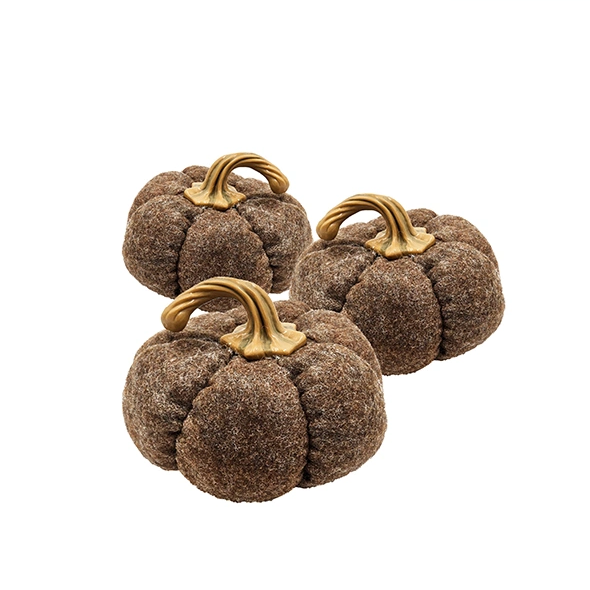 Set Of 3, 8.3x8.3x5.5 Brown Pumpkin, Pumpkin Ornament Decor For Holiday Harvest Festival Fall Festival Thanksgiving - view 7