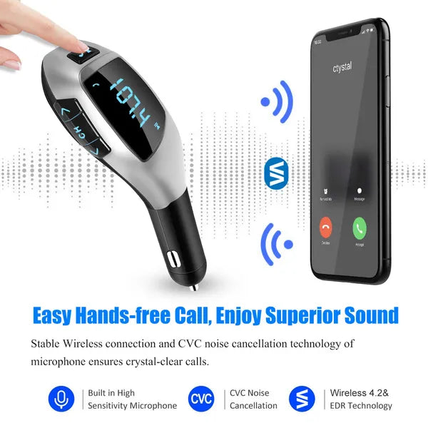 Car FM Wireless Transmitter USB Charge Hands-free Call MP3 Player - view 5