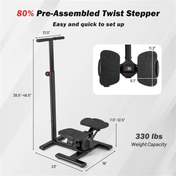 Multi-Functional Exercise Stepper - Step+Twist Design, 300lbs Capacity, Non-Slip Pedals+Stable Metal Frame - view 5