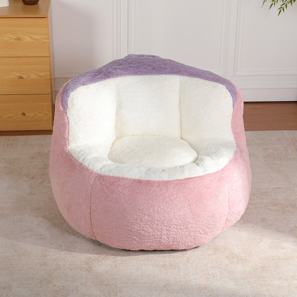 Oversized Bean Bag Chairs,Multicolor Faux Fur Couch Filled With Shredded Sponge,Large Lounger Sofa For Living Room - view 5