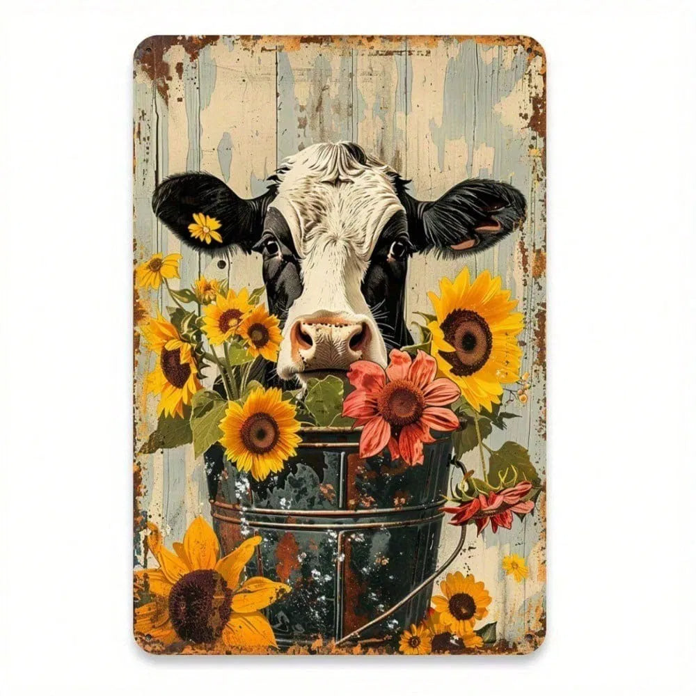 8x12 Inch ( 20.3x30.5cm ) Vintage Rustic Aluminum Sign Farmhouse Sunflower For Bar - view 6