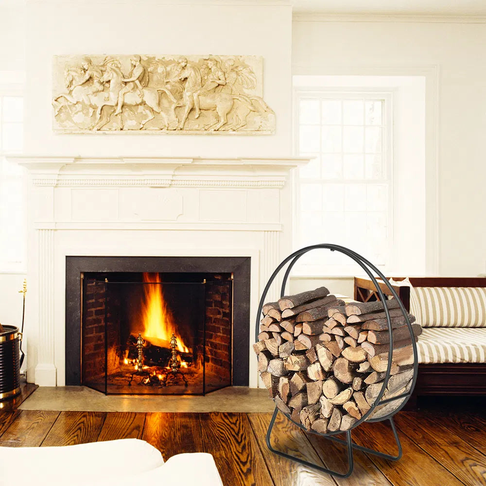 Black Sand Pattern Single Layer 4 Feet Long 24 Inches High With Arrow Style Indoor And outdoor iron fireplace firewood - view 6