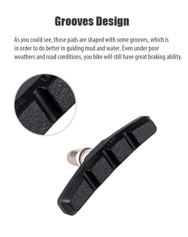 5 Pairs High Grade Cycling Bicycle Bike V Brake Pads 70mm Shoes Pads Black - view 10