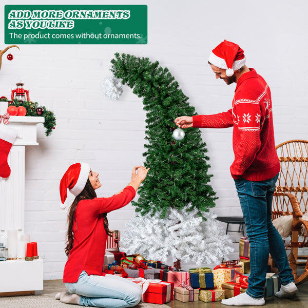 6 FT Santa Hat Style Pre-lit Christmas Tree, Hinged Artificial Xmas Tree Pine Tree With 250 Warm White Lights - view 10