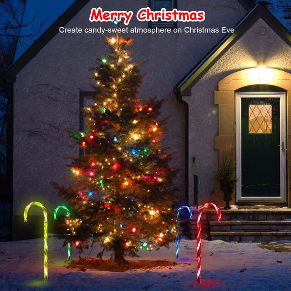 Solar Christmas Candy Cane Light IP55 Waterproof Stake Light - view 10