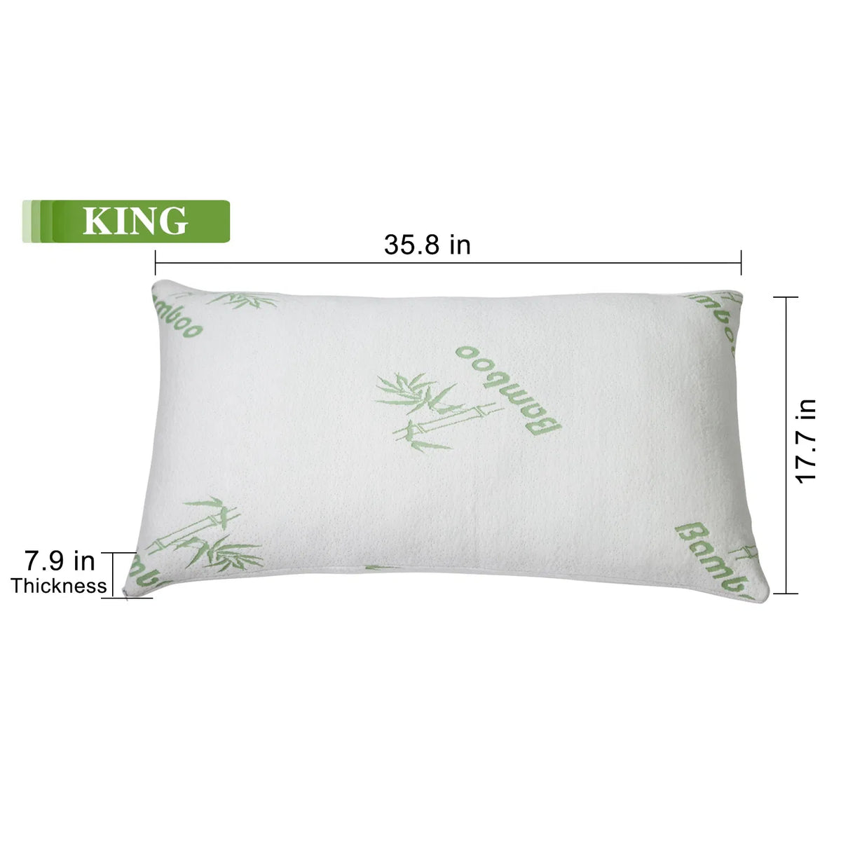 2 pack Bamboo Memory Foam Pillow Hypoallergenic Bed Pillow For Head Neck Rest Sleeping Shredded Pillow Washable Cover - view 9
