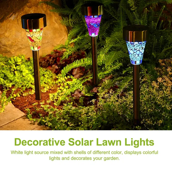 6Packs Solar Garden Lights Outdoor Solar Pathway Lights IP44 Water Resistant Landscape Lights - view 4