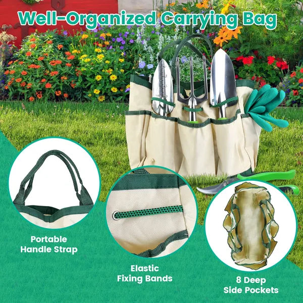 13Pcs Garden Tool Set Aluminum Alloy Gardening Hand Tools Starter Kit With Garden Bag Outdoor Hand Tools - view 5
