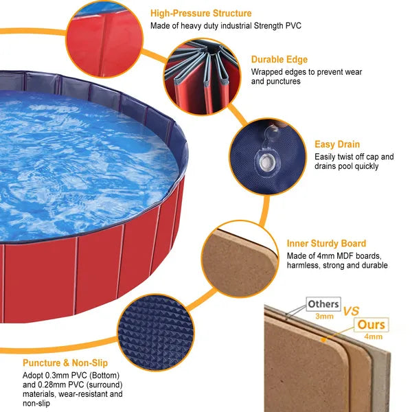Foldable Pet Swimming Pool PVC Kiddie Baby Dog Swim Pool Bathing Tub Playmat Kids Pools - view 7