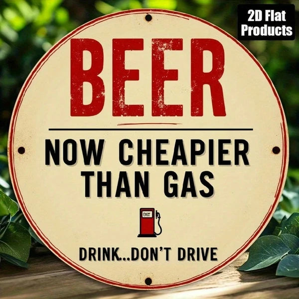 Beer Is Cheaper Than Gas Wooden Wall Art, Than Gas Wooden Wall Art, Wooden Wall Art, Vintage Gas Station Bar Sign - view 5