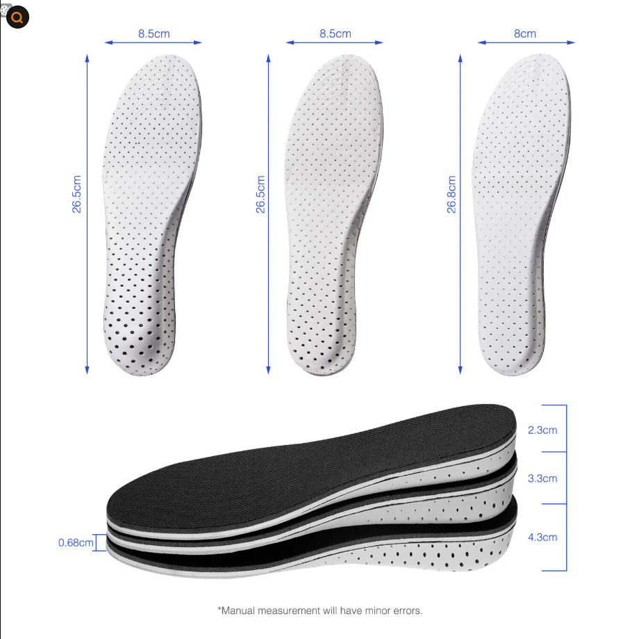 Men Women Invisible Height Increase Insoles Heel Lift Taller Shoe Inserts Pad US - view 7