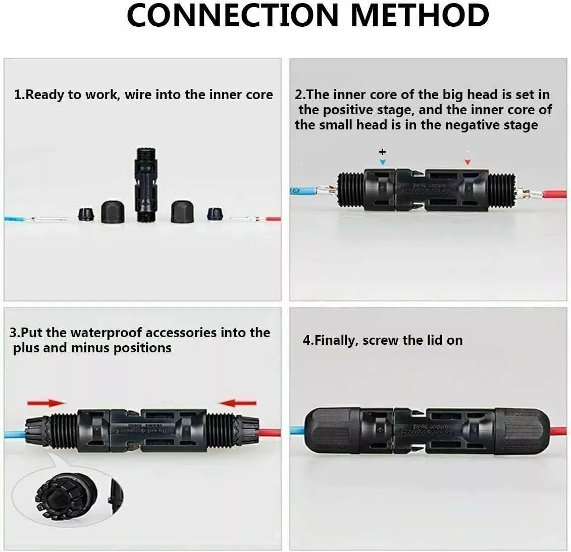 Male Female Solar Cable Connectors For DIY Solar Panel US - view 10