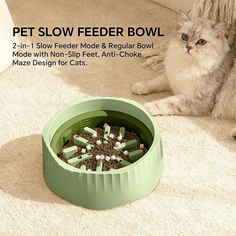 Green Dual-purpose Slow Food Bowl, Fast&slow Food Can Be Freely Switched To Adapt To Different Pet Eating Habits - view 6