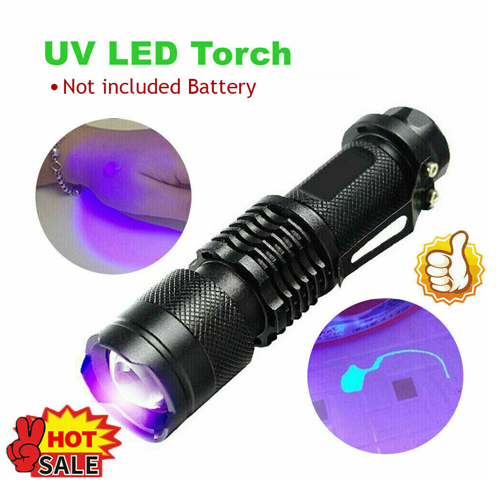 2 Pack UV Flashlight LED Handheld Blacklight Ultra Violet Flashlight 395nm Mini Light Inspection Lamp Torch Detector - view 10