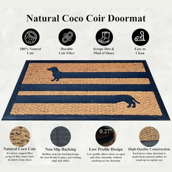 Funny Coir Doormat Hello There Welcome Front Porch Decor Doormat For The Entrance Way Outdoor With Heavy-Duty Non Slip - view 6