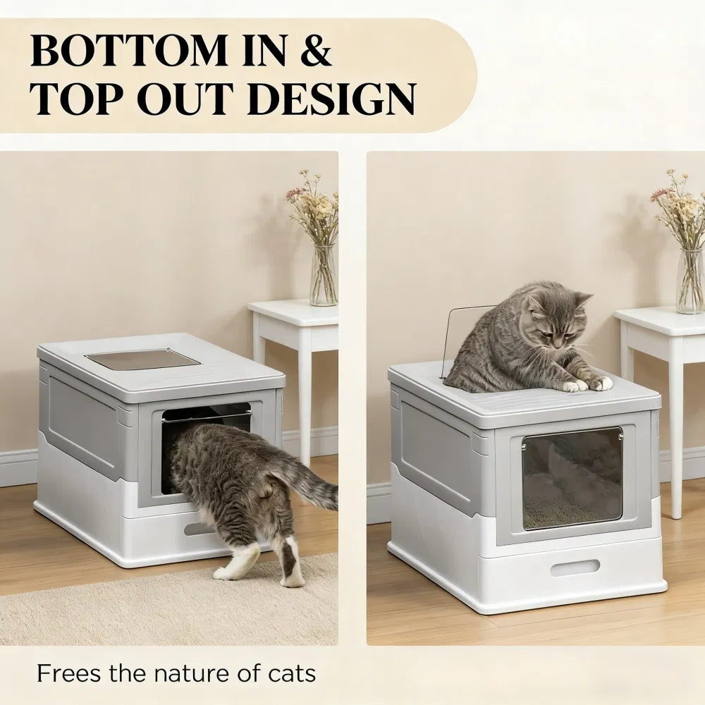 Stainless Steel Enclosed Litter Box for Cats - view 7