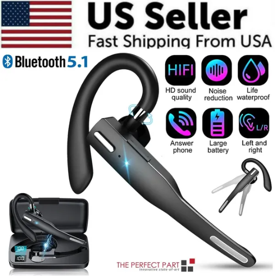 Trucker Wireless Headset Bluetooth 5.1 Earpiece Dual Mic Earbud Noise Cancelling - view 6