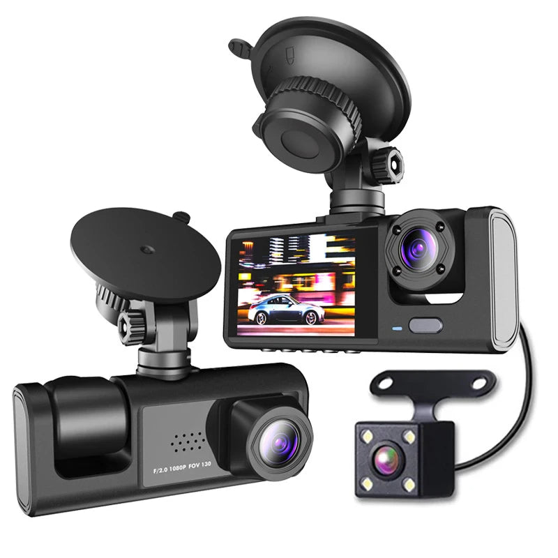 Car Dual Lens Dash Cam HD 1080P Front Rear Inside Video Recorder Camera G-Sensor - view 10