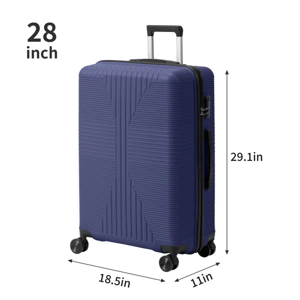 Non-TSA Customs Lock 3-in-1 PP Trolley Case, 20in, 24in, 28in, PP, Navy Blue - view 6