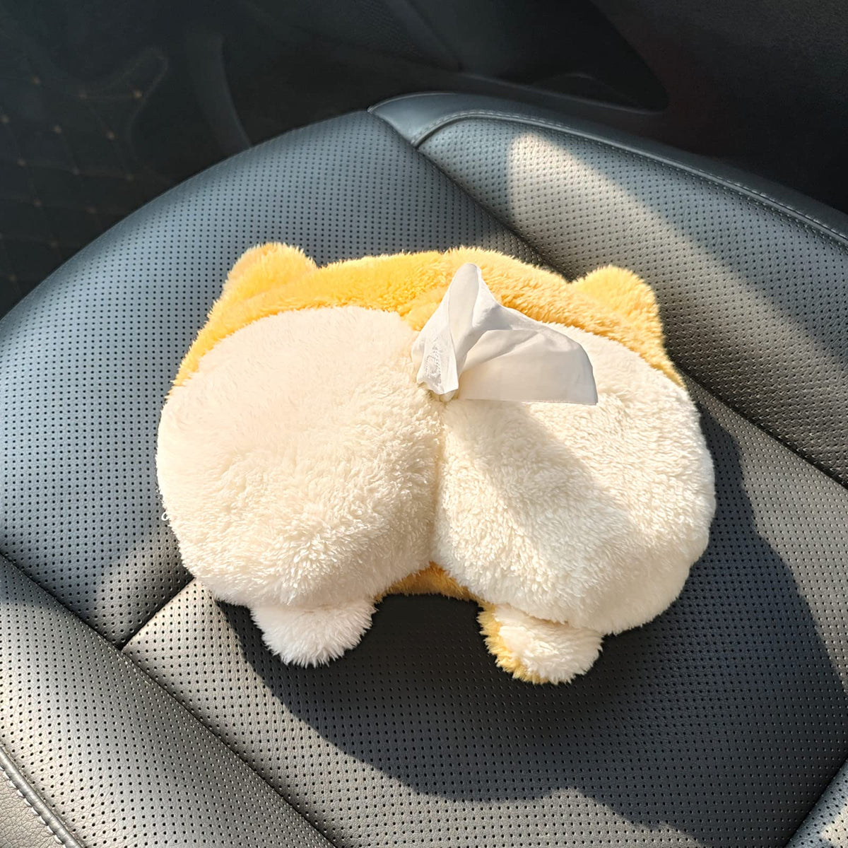 Tissue Box Cover Soft Adorable Corgi Butt Shaped Creative Storage Bag Hanging Pouch Tissue Box Wrapper For Car Home - view 10