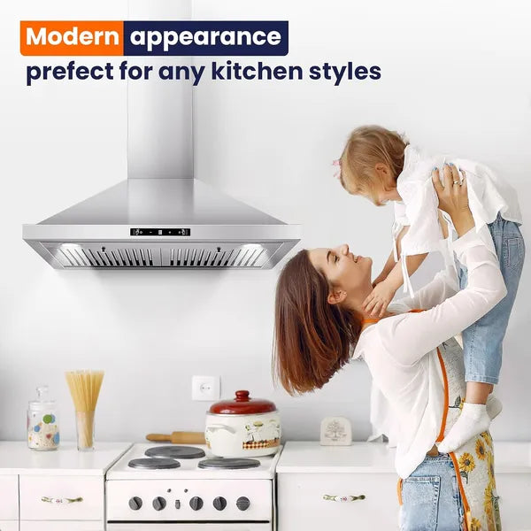 Wall Mount Range Hood 30 Inch, 700 CFM Kitchen Hood Stainless Steel Stove Vent Hood With Gesture Sensing & Touch - view 5