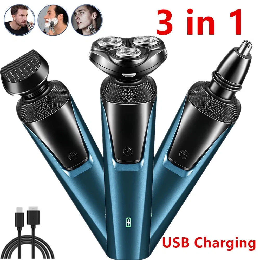 Electric Shaver Mens Razor Rotary Waterproof Pop-Up Trimmer Wet Dry Cordless - view 7