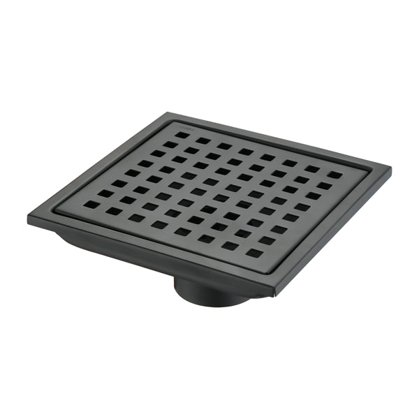 6 Inch Square Shower Drain With Removable Square Patterned Grate, 304 Stainless Steel With Flange And Hair Strainer - view 6
