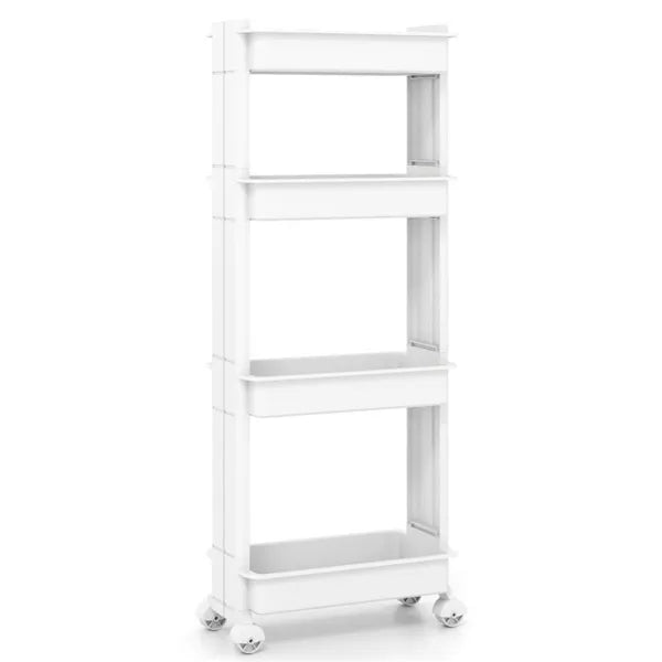 4-Tier DIY Rolling Storage Cart, 15.5 X 9 X 40.5 With Detachable Ventilated Trays For Kitchen & Bathroom - view 6