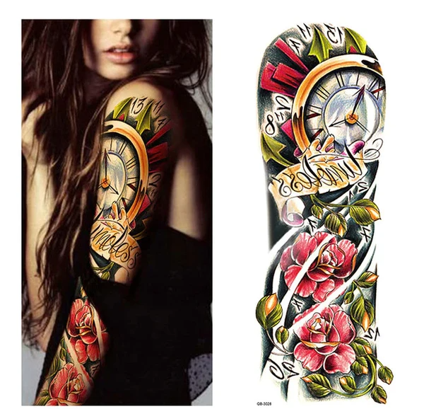 5Pcs Large Temporary Body Art Arm Tattoo Sticker Sleeve Man Women Waterproof USA - view 2