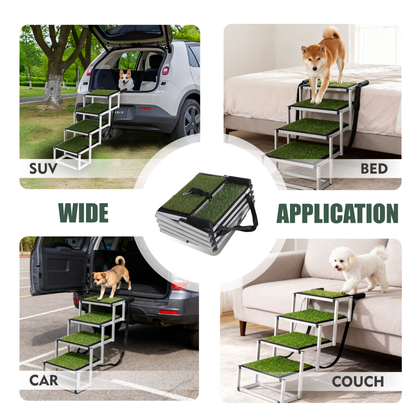 Foldable Dog Ramp For Cars, SUVs, Trucks, Portable Pet Dog Stairs For Large Dogs With Non-Slip Surface & Reinforced - view 3
