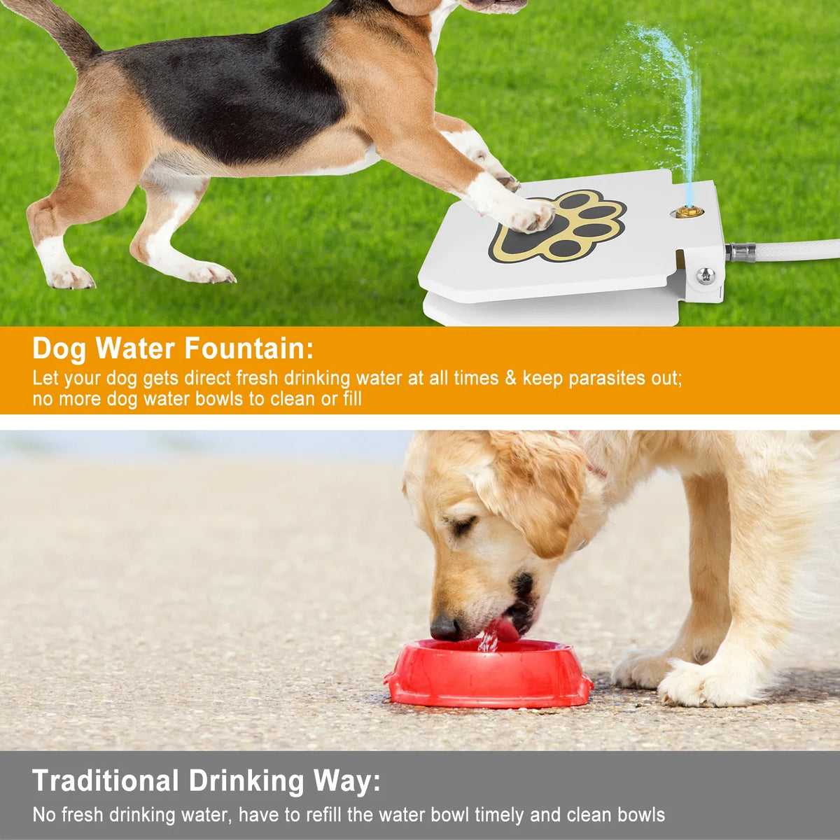 Dog Water Fountain Outdoor,No Electricity Step-On Activated Pet Sprinkler - view 7