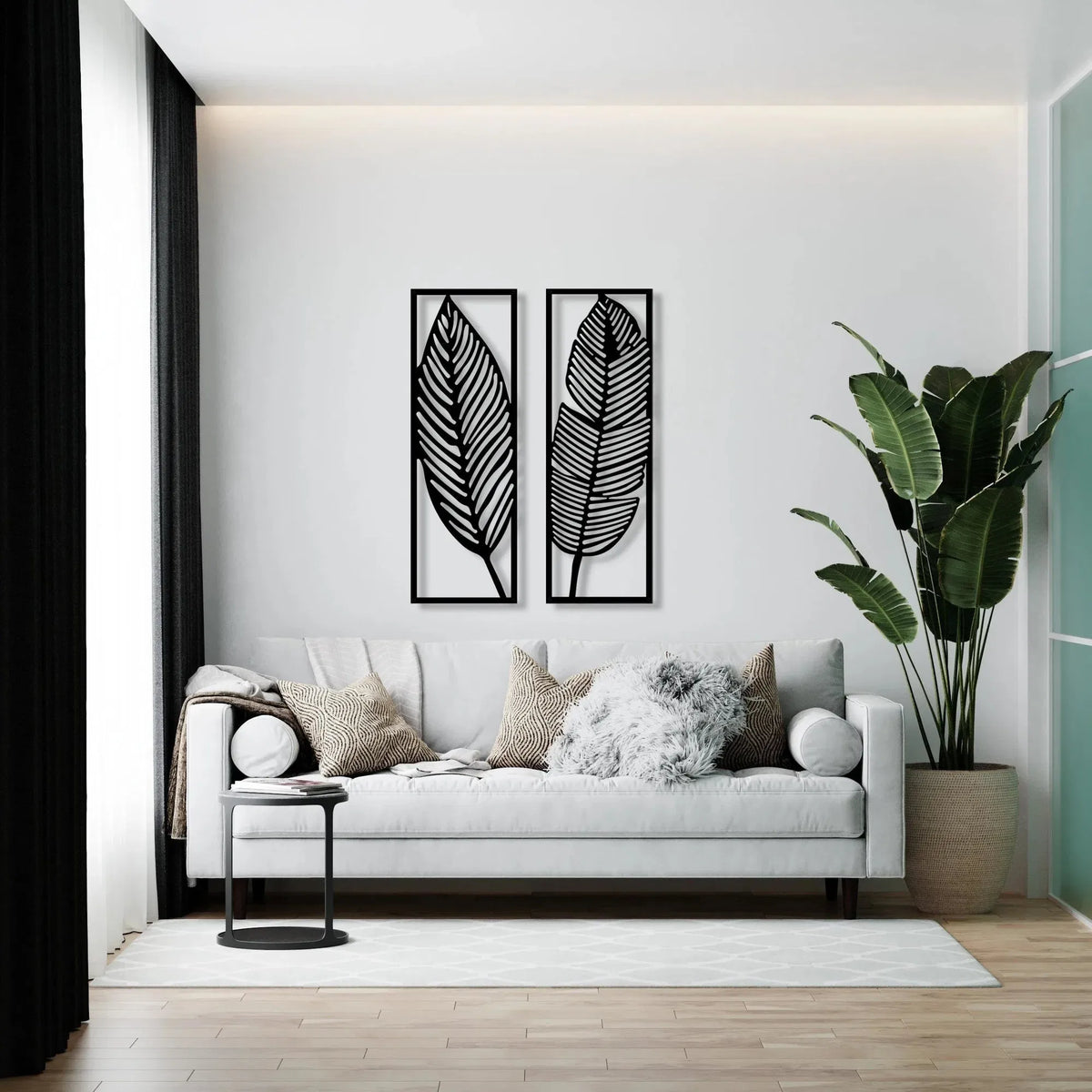 Vintage Botanical iron Wall Art Set Tropical Leaves Floral Printed Wall Hanging for Living Room Bedroom Kitchen - view 3