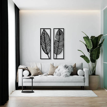 Vintage Botanical iron Wall Art Set Tropical Leaves Floral Printed Wall Hanging for Living Room Bedroom Kitchen - view 3