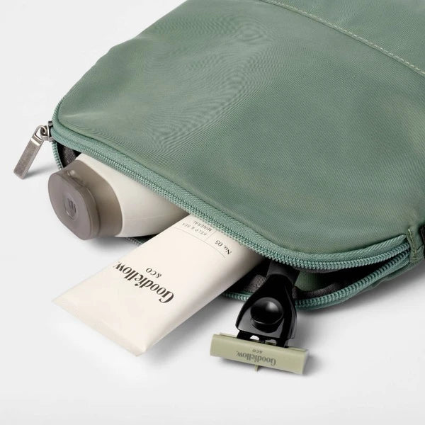 Travel Toiletry Bag – Solid Color, Zipper Closure, Luggage Accessory For Carry-On Or Suitcase - view 3
