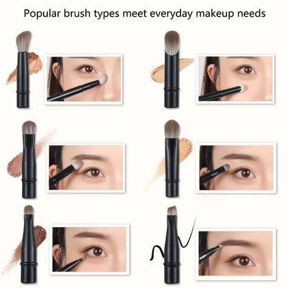 6Pcs Mini Travel Makeup Brushes Set With Box Portable Cosmetic Powder Foundation Blush Blending Concealer Make Up - view 4