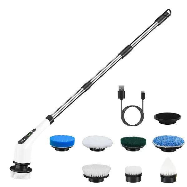 Electric Spin Scrubber Cordless Cleaning Brush Extendable With 8 Replaceable Heads 2 Speed Adjustable Extension Arm - view 5