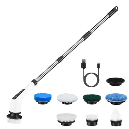 Electric Spin Scrubber Cordless Cleaning Brush Extendable With 8 Replaceable Heads 2 Speed Adjustable Extension Arm - view 5