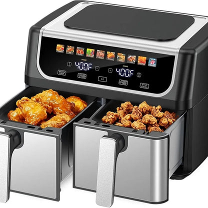 9.5 Quart Large Dual Basket Air Fryer With Double Basket, Independent Temp Control & Sync Mode, 10 Presets - view 2