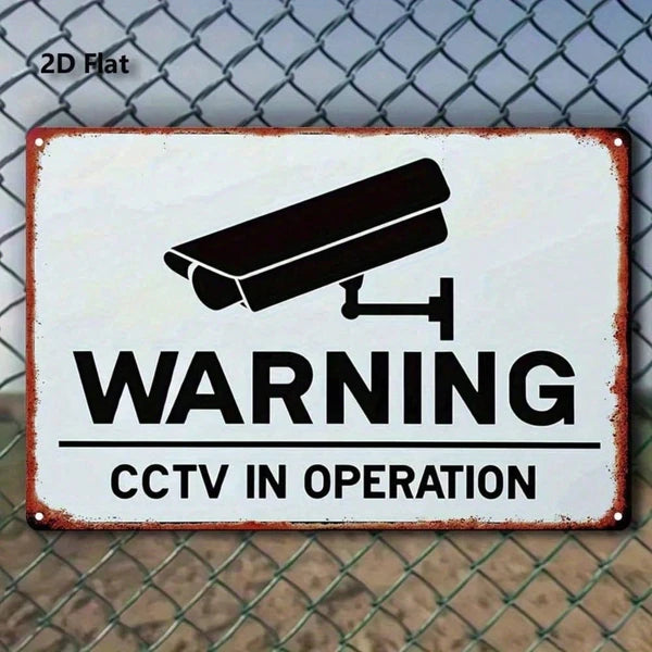 1PC Vintage Surveillance Camera Warning Metal Sign, 8x12 Inch Waterproof Rustproof Tin Signage - view 5