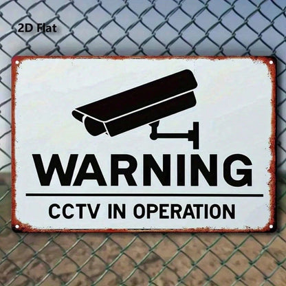 1PC Vintage Surveillance Camera Warning Metal Sign, 8x12 Inch Waterproof Rustproof Tin Signage - view 5