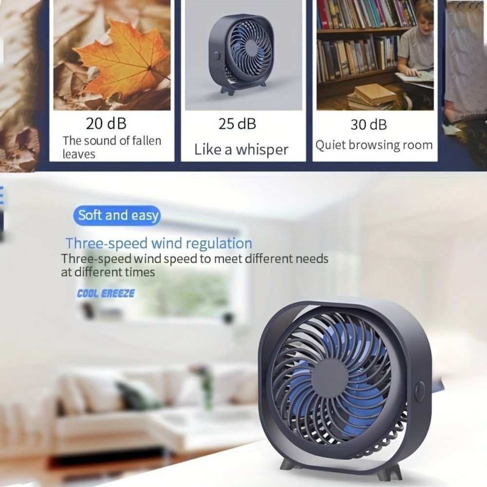 New Desktop Small Fan Rechargeable Desktop Fan Portable Office Student Dormitory Home Mini Fan Mute - view 4