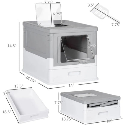 Stainless Steel Enclosed Litter Box for Cats - view 6