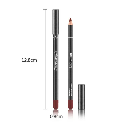 12Pcs Women Waterproof Lipstick Long Lasting Matte Lip Liner Pencil Lip Pen Set - view 4